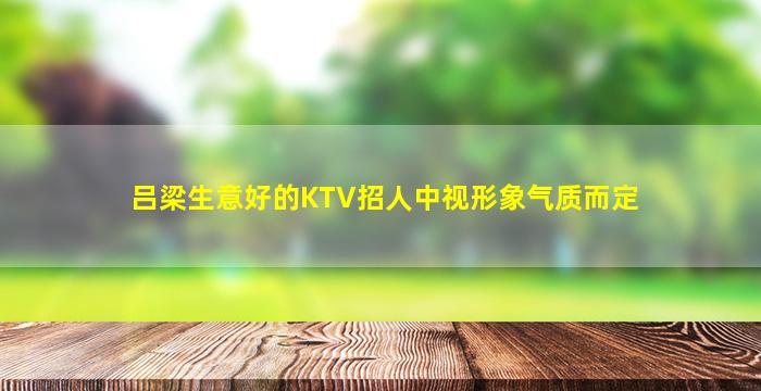 吕梁生意好的KTV招人中视形象气质而定